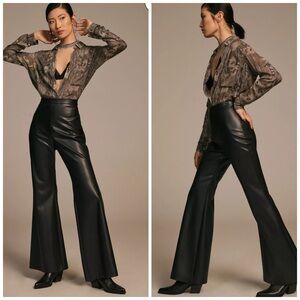 Anthropologie x Hutch Faux Leather Flare Pants